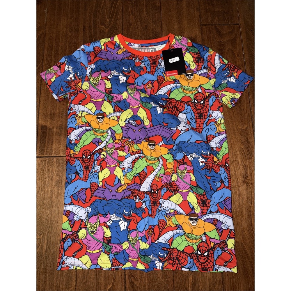 Cakeworthy X Spider-Man Size‎ Small AOP T-shirt NWT Multicolor